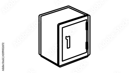 A clean flat vector line icon depicting a compact vault safe, perfect for login security, digital banking, password storage, and account protection.