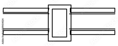Clean flat vector line icon of a security gate, suitable for access control, facility protection, and entrance checkpoint interface designs.
