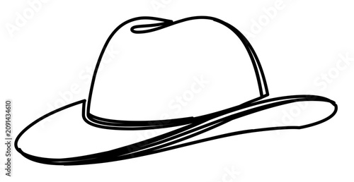 Minimal clean flat vector line icon showing a detective hat, useful for private investigator services, mystery games, and security menus.