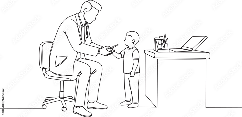 Fototapeta premium Doctor and child interaction - A medical examination in progress.