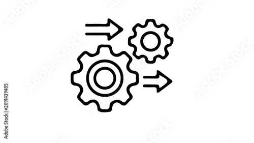 Gear icons for business process optimization