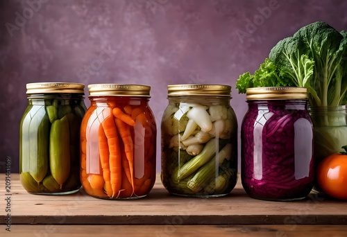 Jars of assorted fermented ...