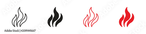 Obraz na plátně Fire Flame Icon, Flame Symbol, Heat Energy, Burning Vector Icon