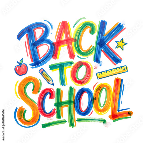 Colorful Back To School Hand Drawn Lettering Doodle