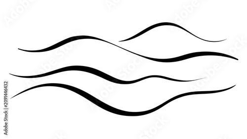 Clean flat vector line icon of soft horizontal fog lines, suited for climate reports, navigation warnings, and simple forecast interfaces.