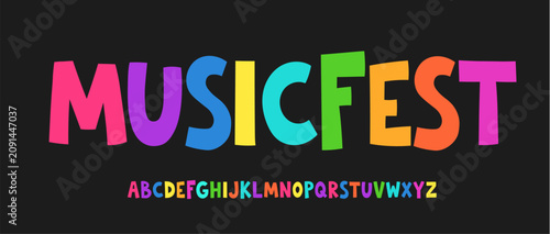 Kid party carnival font alphabet. Playful typography children design festive font vector design