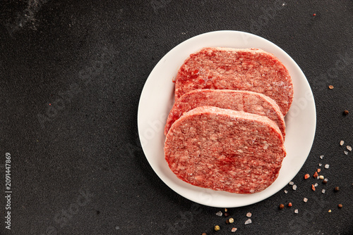 Frozen cutlet meat food food preparation tasty snack fresh and delicious gourmet food background on the table rustic food top view copy space