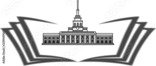 This emblem represents high education, academic excellence, law, historical research, and institutional knowledge.