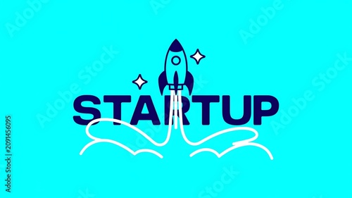 Startup, business, rocket, launch, entrepreneurship concept