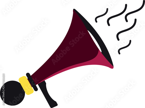 Fotografie Red Megaphone Vector Illustration Business Announcement Communication Icon Symbo