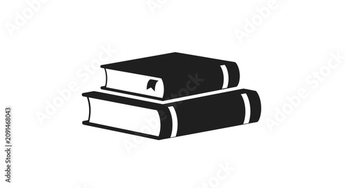 фотографія Stacked books in black silhouette against a white background a simple academic i