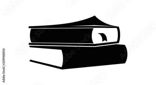 Fotografía A stack of three closed books in black silhouette book volume tomes literature r