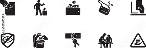 Foto pickpocket icons set or logo isolated sign symbol vector illustration