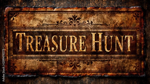 Antique treasure hunt scroll background