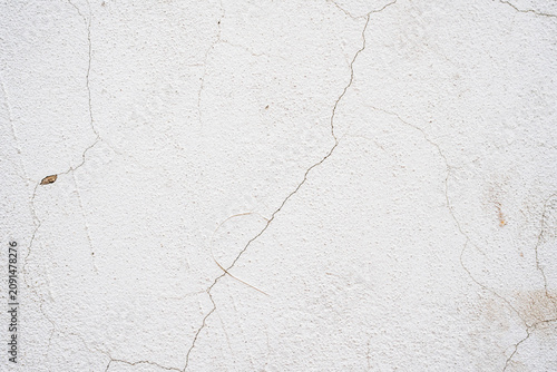 Canvastavla Textura de pared blanca agrietada con acabado de estuco envejecido y fondo abstr