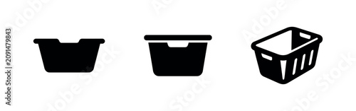 Quadro su tela Laundry basket and hamper icons set