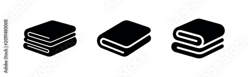 Принти на полотні Folded towel icon set, laundry and bathroom textile symbols.