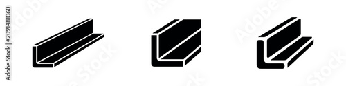 Fotografie C-Channel and U-Channel Steel Profile Icons