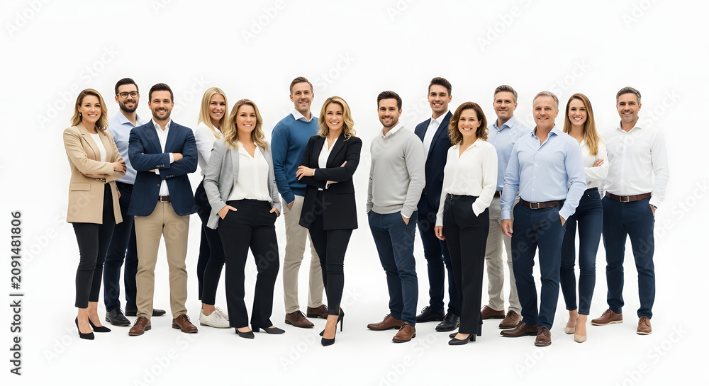 Fototapeta premium Diverse Professional Business Team Standing Together in a Studio Setting