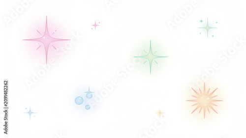 Colorful Abstract Watercolor Splashes on White Background Minimalist Design