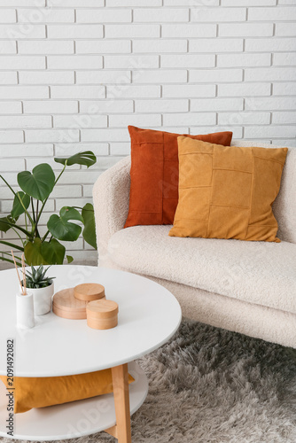 Cozy living room interior w...