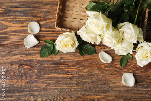 Wicker tray with beautiful ...