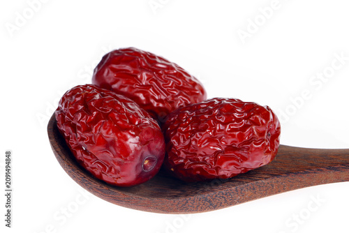 Red dates are isolated on a white background