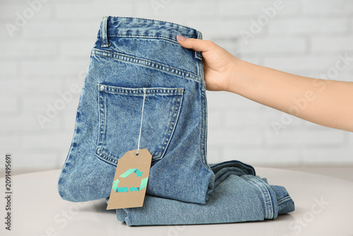 Woman with jeans pants for ...