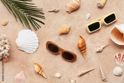Sunglasses with sea shells ...