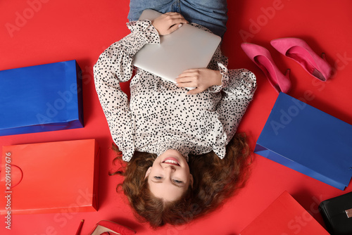 Beautiful young woman with ...