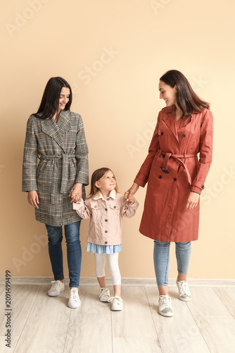 Young lesbian couple with a...