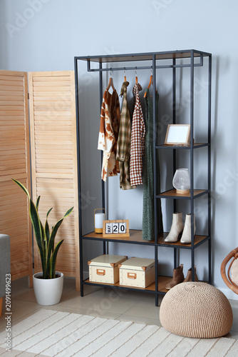 Interior of light room with...