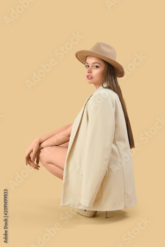 Fashionable young woman in ...
