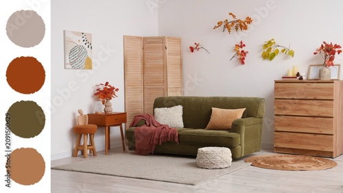 Cozy living room interior w...