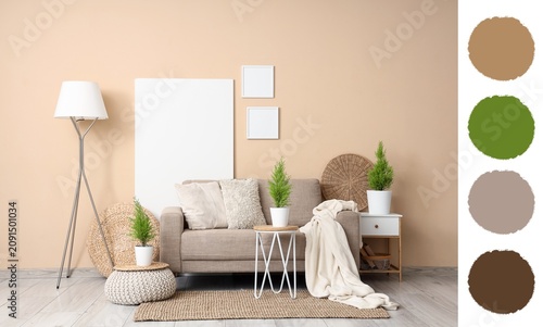 Cozy living room interior d...
