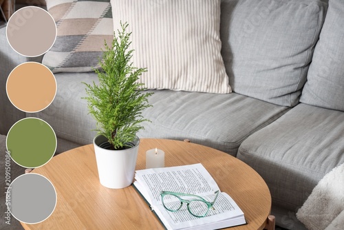 Cozy living room interior w...