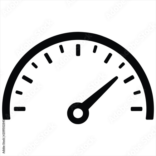 Bild auf Leinwand Speedometer gauge icon indicating moderate performance level with speedometer ta