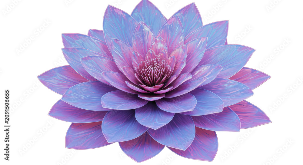 Obraz premium Vibrant Purple Water Lily Flower Isolated on Transparent Background with Delicate Petals
