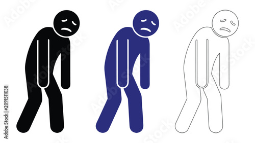Tableau sur toile Fatigue and burnout syndrome stickman pictogram collection