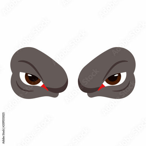 Εκτύπωση καμβά Close-Up of Intense Animal Eyes with Expressive Eyebrows.