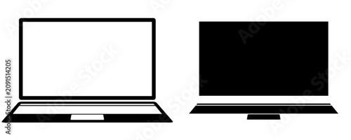 Tableau sur toile パソコンのアイコンイラストセット / ノートPCのベクター素材