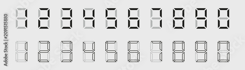sets number Electronic digit color black flat style