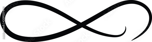 Εκτύπωση καμβά Stretched elongated infinity black swirl and flourish icon decorative vector des