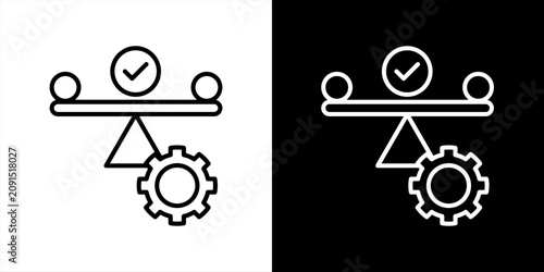 Schilderij op canvas Balance Icon Set Black And White