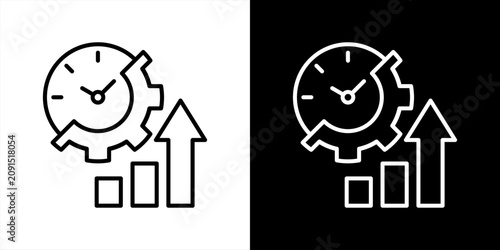 Fotografía Efficiency Icon Set Black And White