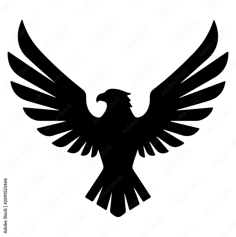 Fototapeta premium Silhouette of an Eagle with Outstretched Wings.