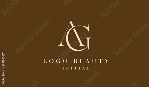 Minimalist luxury logo letter A and G. Beauty, fashion, elegant and modern concept.