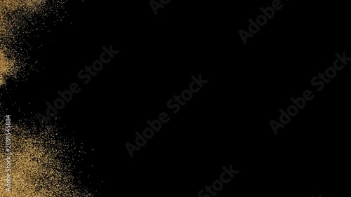 Golden Sand Particle Side Transition Wipe with Alpha Channel.