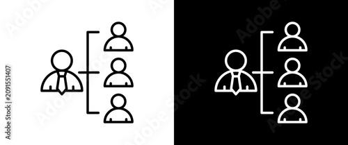 Fotografija Hierarchy Structure white and black icon set design