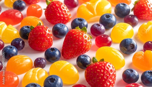 Assorted Fruits Arranged on a White Surface